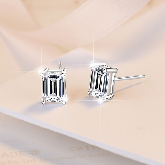 YIZOO 925 Silver Sparkling Moissanite Earrings Gift