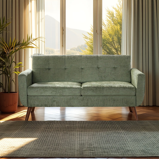 KINGFUN Mid-Century Modern Loveseat Sofa With Button-Tufted Back And Solid Hardwood Frame For Living Room And Office