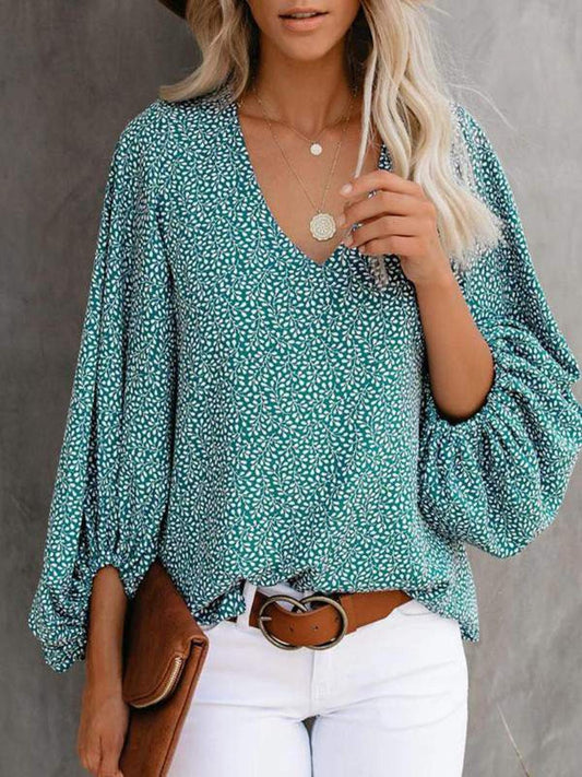 Bohemian Floral Top Everyday Essential Shirt Polyester