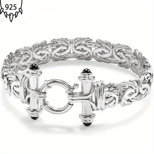 925 Silver Byzantine Bracelet Handmade Jewelry For Women Gift Box Ideal Anniversary Graduation Gift