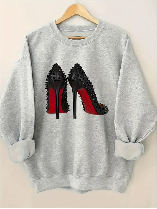 Womens Casual Sweater Loose Fit Pullover Crew Neck