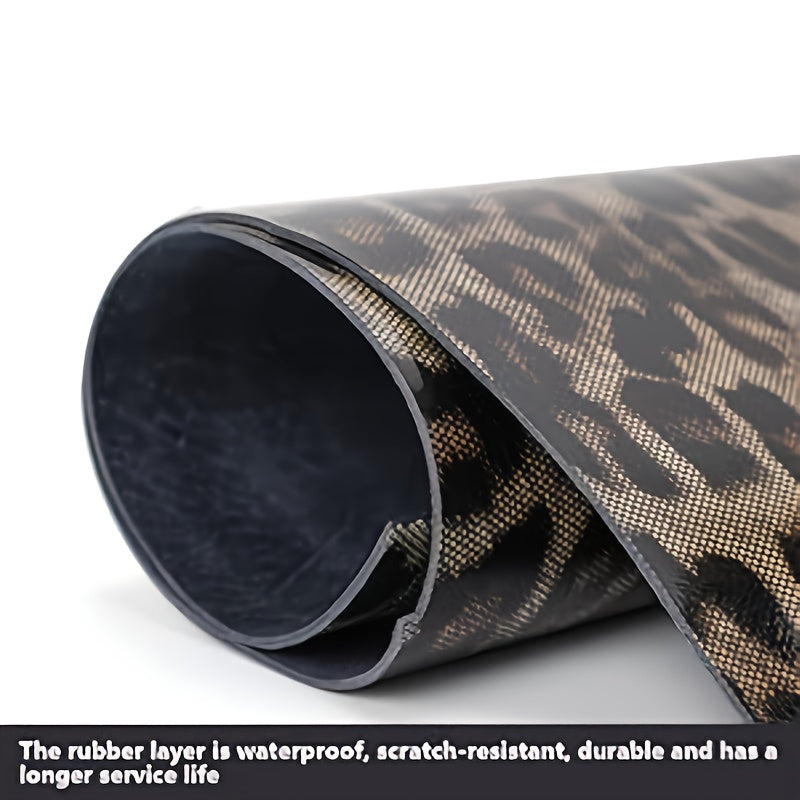 Genuine Leather Women's Boston Bag With Leopard Print And Hardware