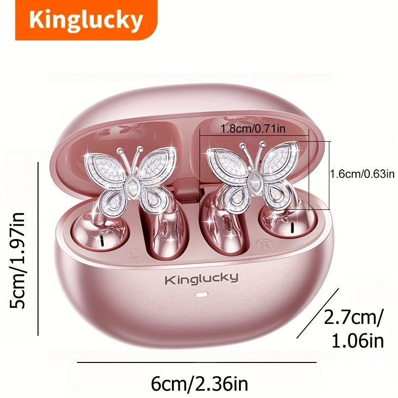 Kinglucky I121 Wireless Earbuds With Detachable Gemstone Earrings Bluetooth 5.4 HiFi Stereo ANC For Exercise Outdoors