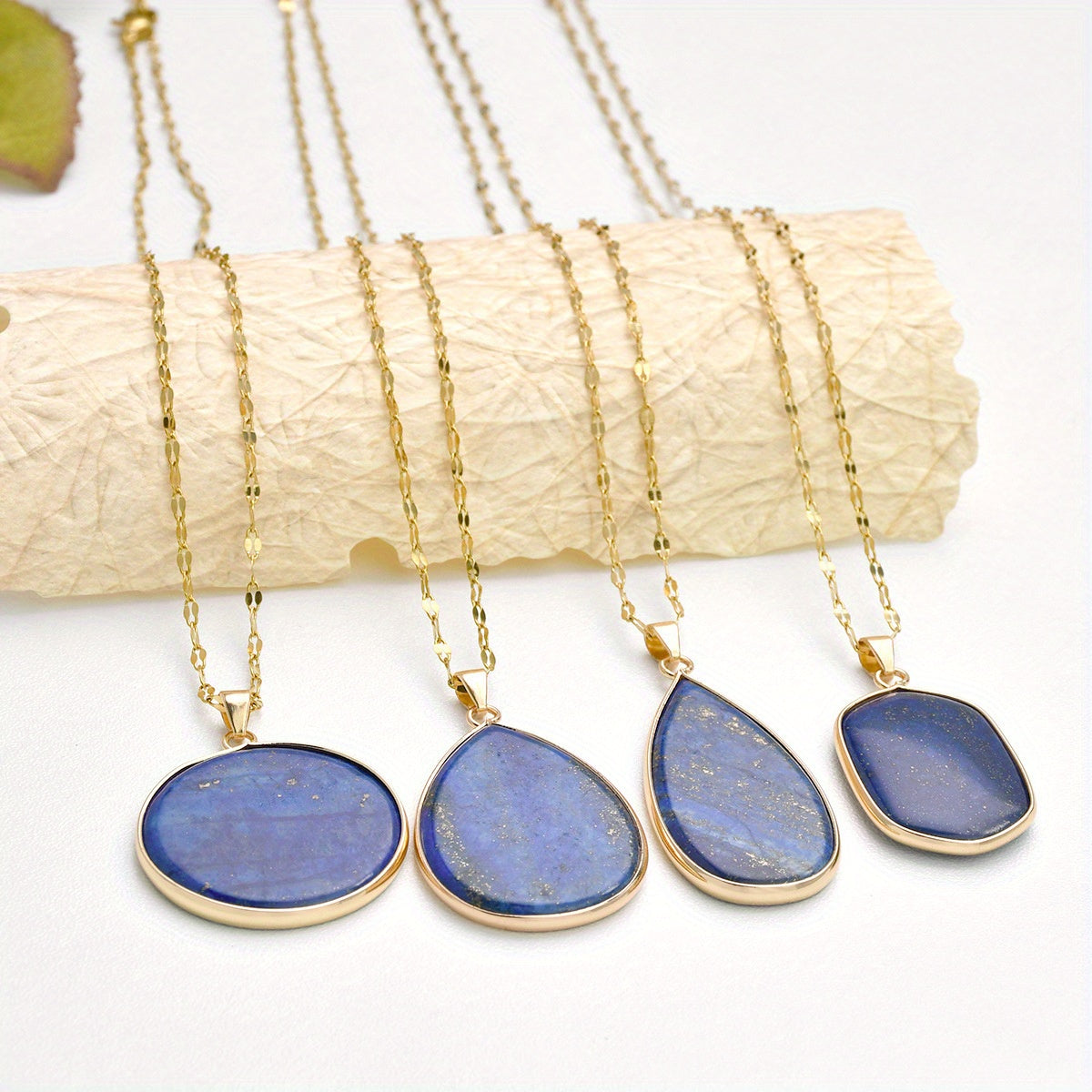 Bohemian Vintage Lapis Lazuli Water Drop Pendant Necklace