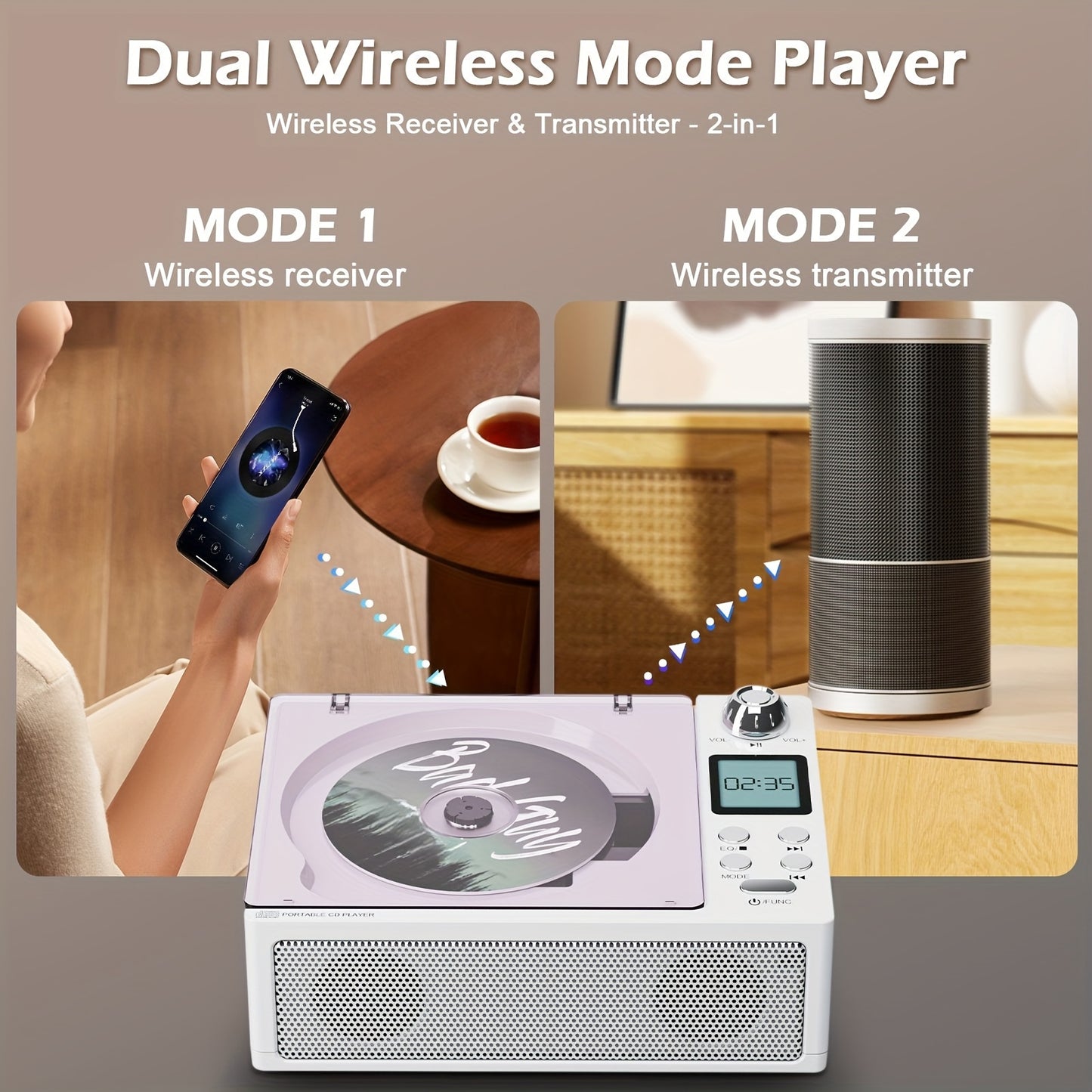 M-AMAZUP CD Player With Bluetooth USB FM Radio