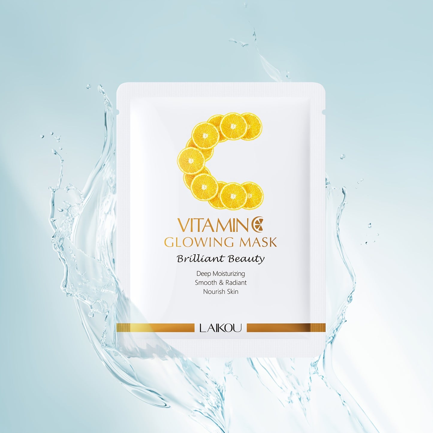 LAIKOUE Vitamin C Glow Mask Sheet 20 Packs Hydrating Radiance