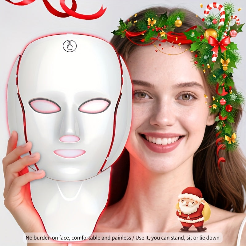USB Rechargeable LED Facial Mask Device For Skin Care And Neck Wellness With USB Charging