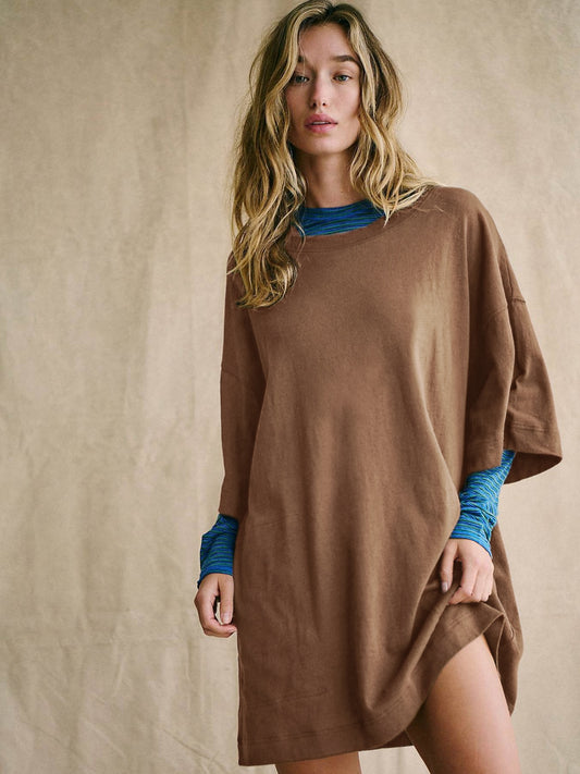 TEERAPHIQUE Pocketed Oversized Raglan Sleeve Dress For Women