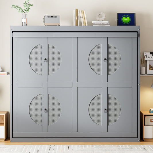 EANE Murphy Bed With Cabinet Doors Space Saving Wall Bed