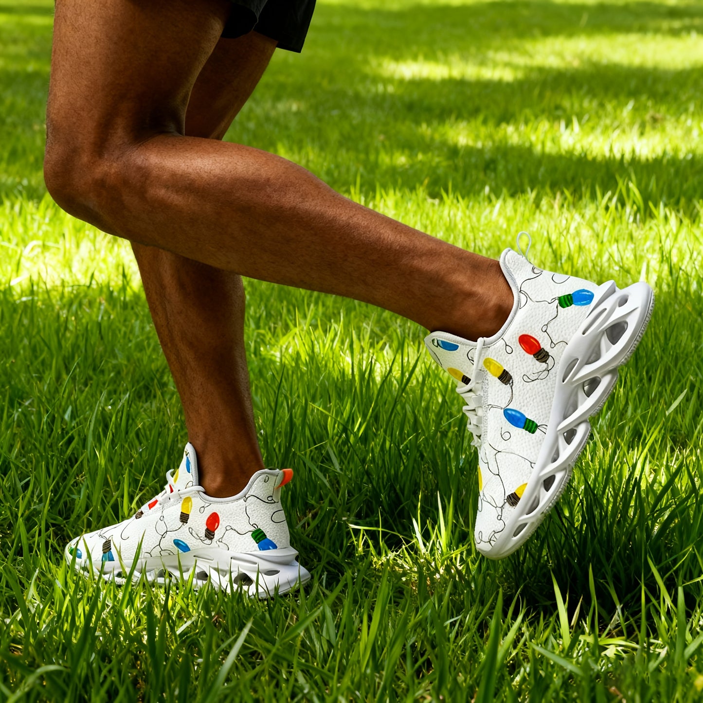 Seamless Pattern Christmas Lights And Connecting Wires Decor