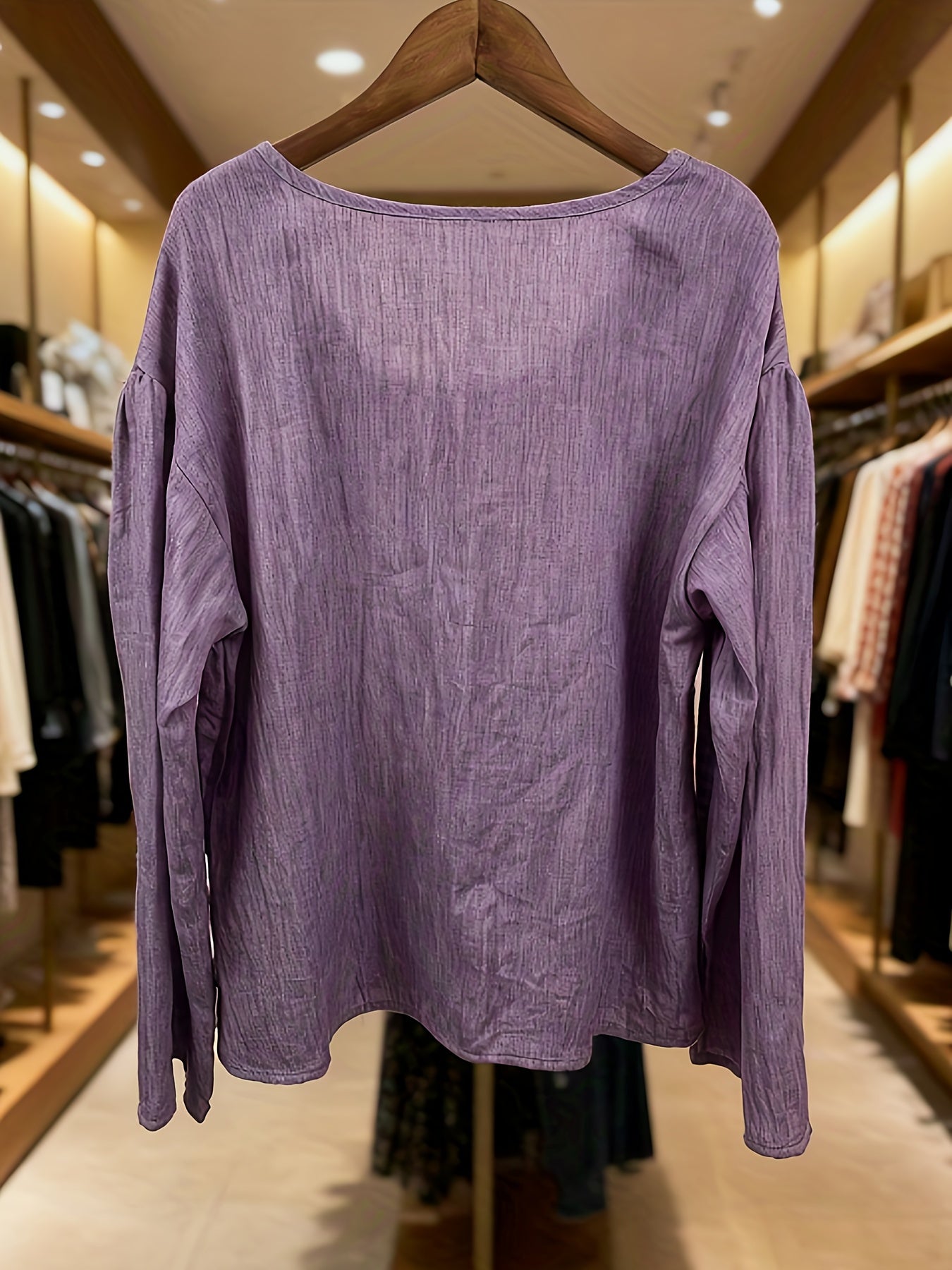 Bohemian Linen Long Sleeve Shirt For Women All Season Boho