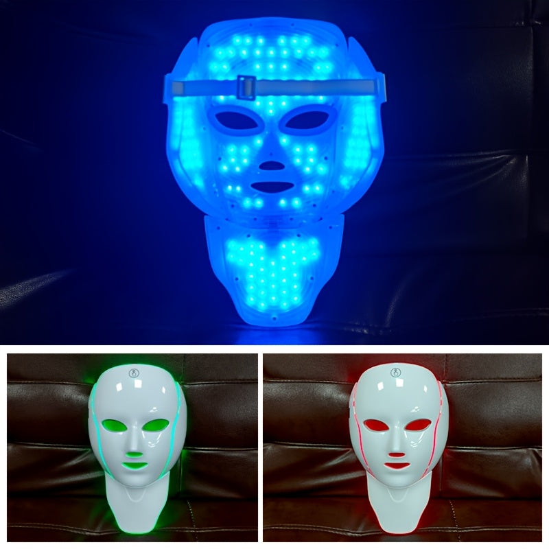 USB Rechargeable LED Facial Mask Device For Skin Care And Neck Wellness With USB Charging