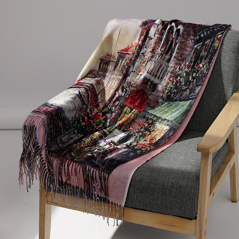 Starry Night Inspired Scarf Shawl For Winter Warmth And Elegance