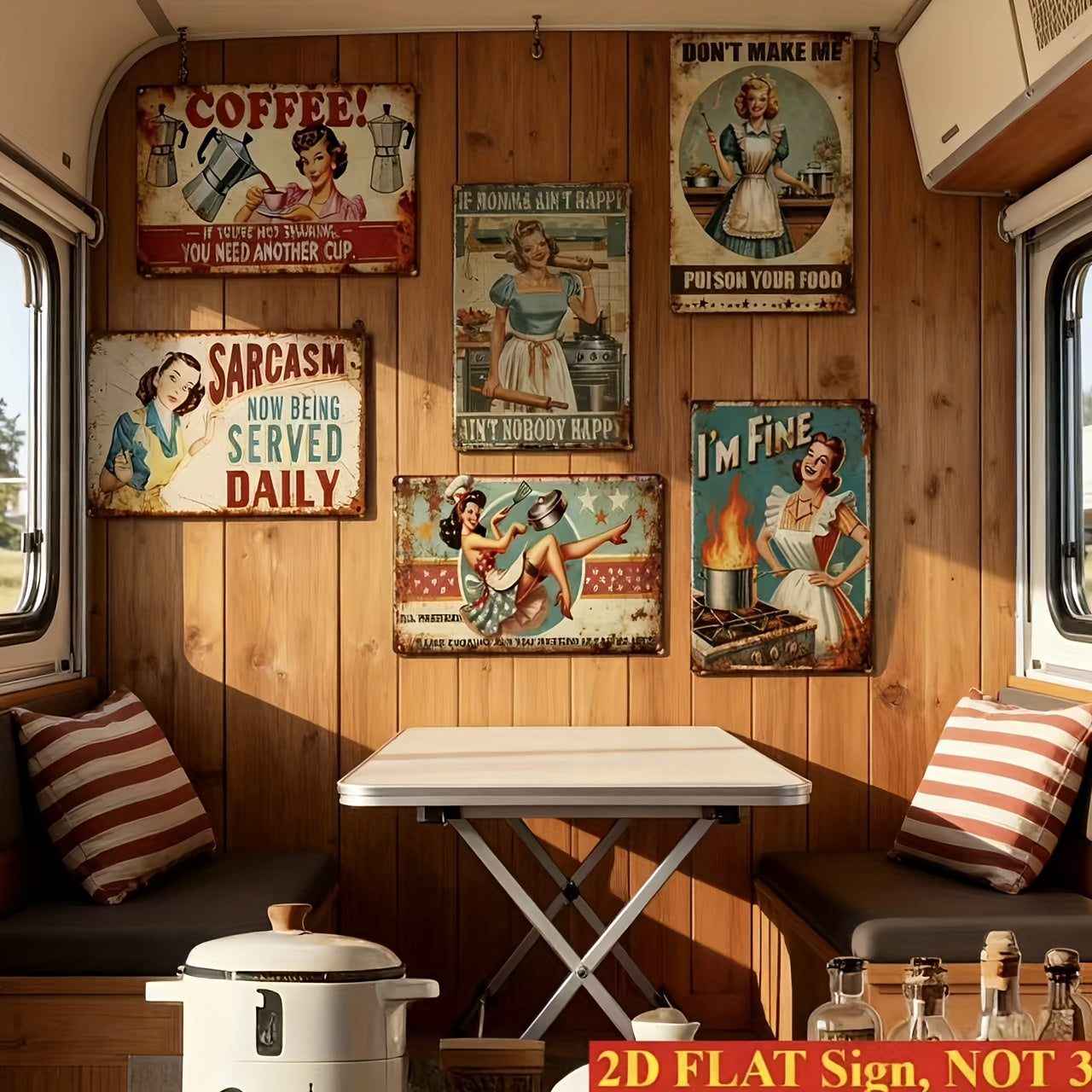 Retro Metal Tin Wall Signs Set Of Six For Home Bar And Garage With Womens Humor Quotes Funny