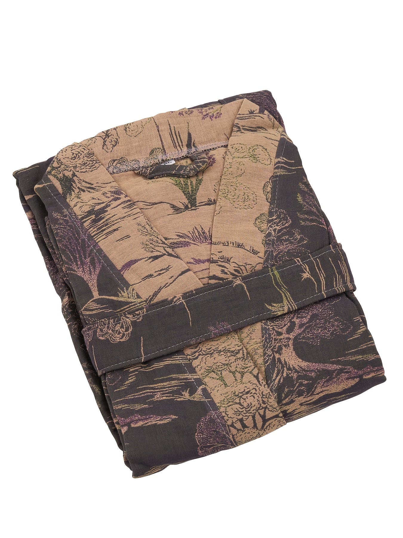 Mach Double Gauze Bathrobe With Pockets Lightweight Bohemian Floral Kimono