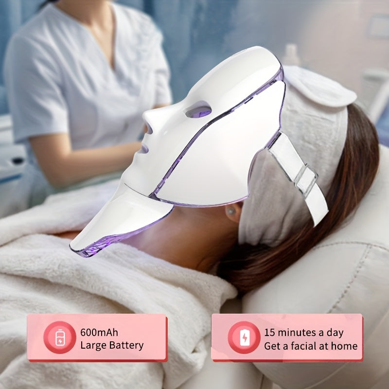 USB Rechargeable LED Facial Mask Device For Skin Care And Neck Wellness With USB Charging