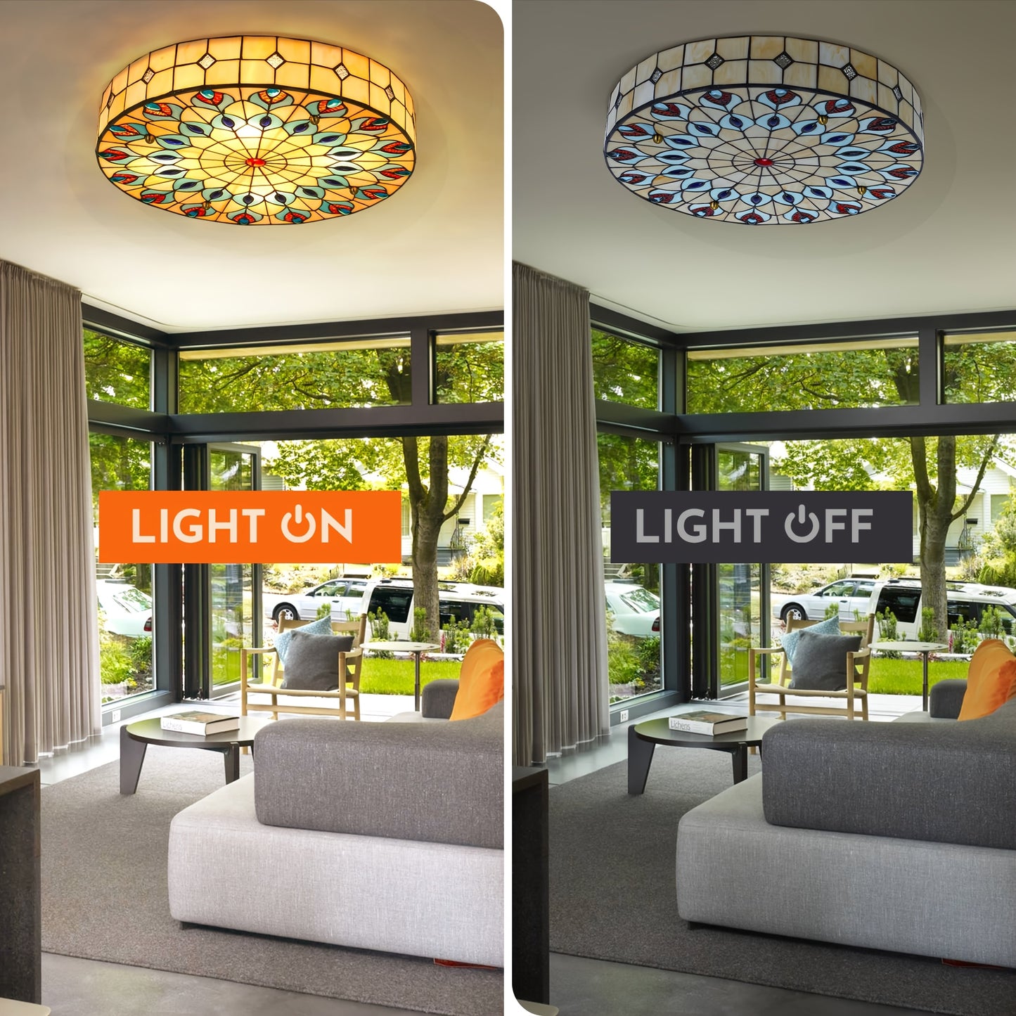 Rustic Style Flush Mount Ceiling Light Chandelier Fixture With E26 Base Handcrafted Multicolor Indoor Use