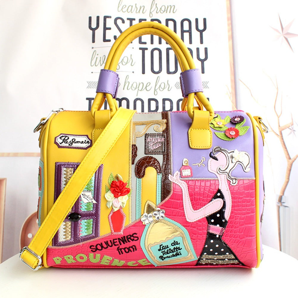 Womens Large Capacity Crossbody Bag With Detachable Strap Zipper Closure