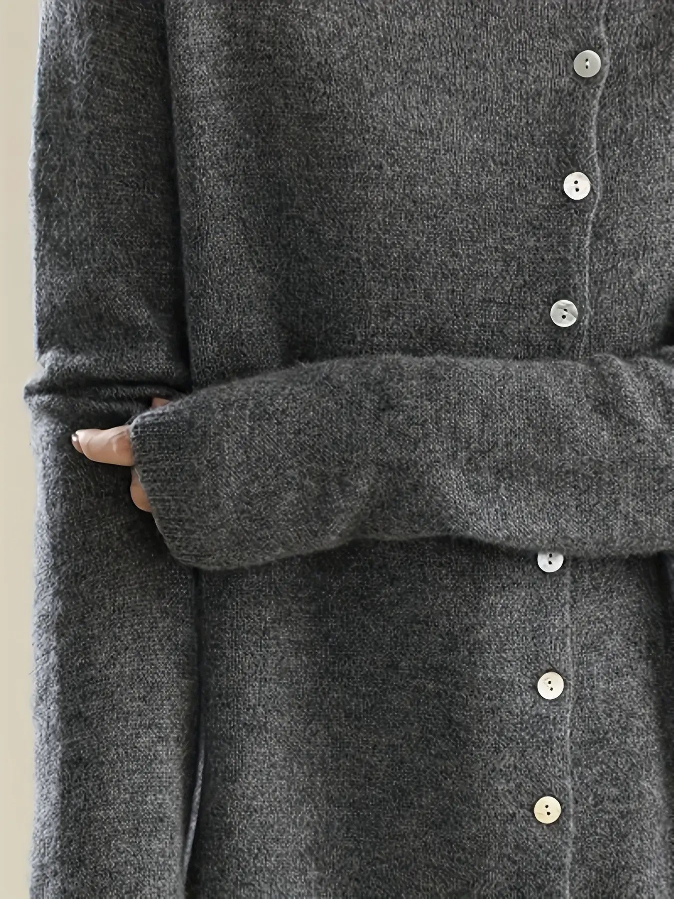 Single-Breasted Cardigan Sweater Blazer-Like Jacket For Casual Or Formal Wear