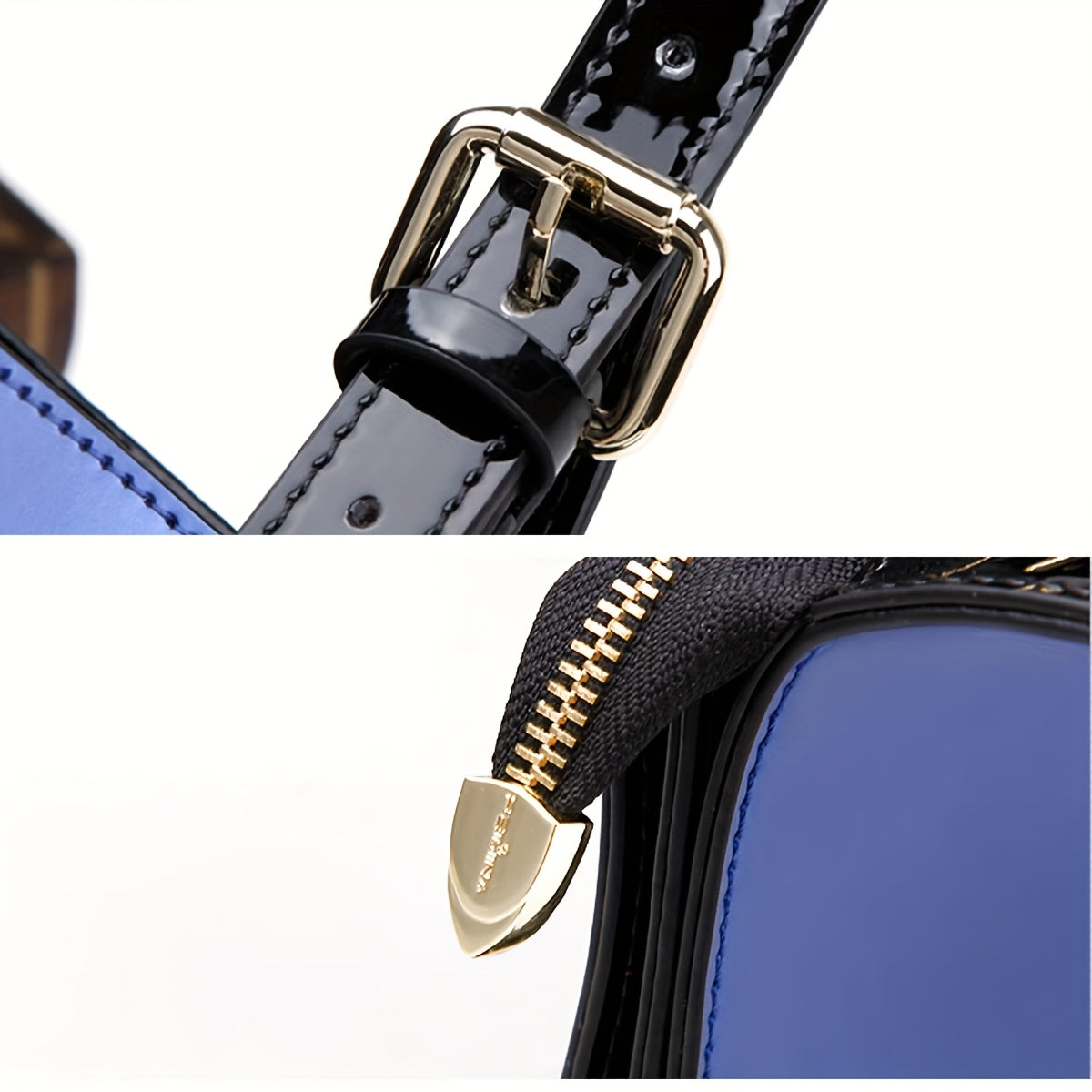 Genuine Leather Tote Bag Patent Leather, Multi-Compartment Laptop-Compartment Case