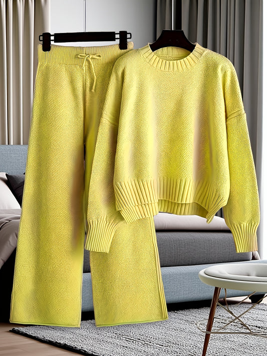 YVG Two-Piece Sweater Set Pullover And Pants Autumn Winter