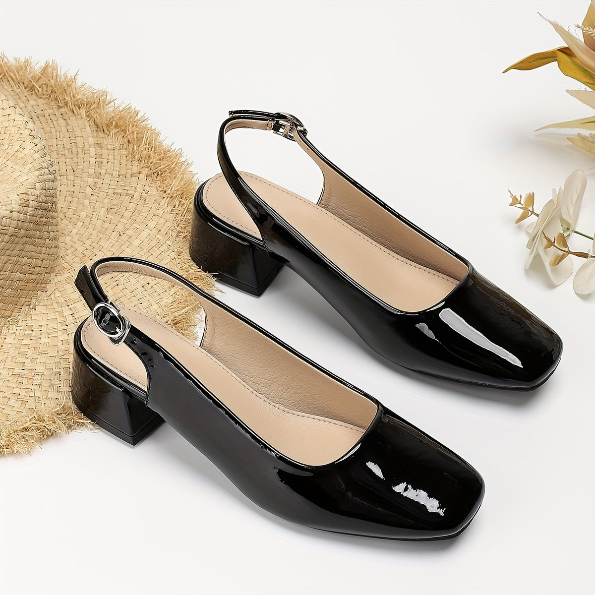 Ladies Breathable Spring Summer Thick Heel Block Shoe