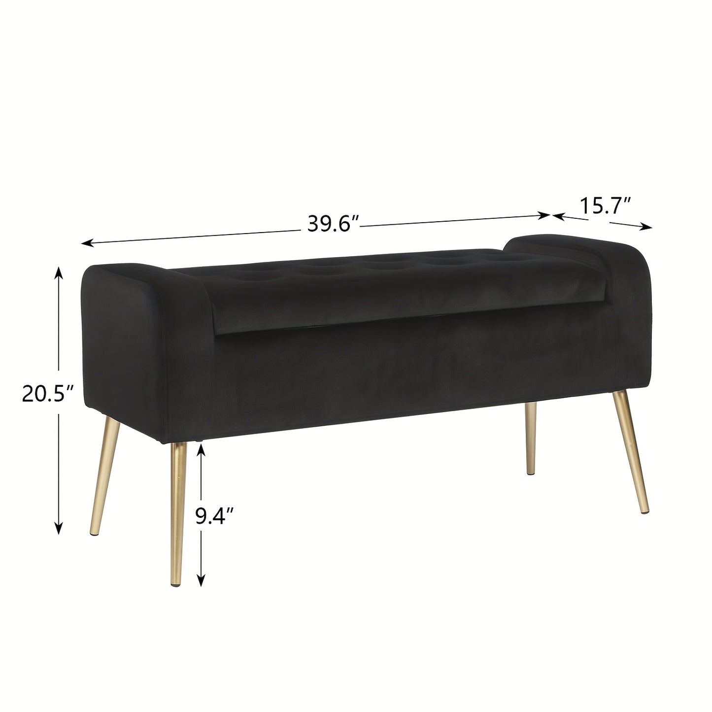 Contemporary Tufted Upholstered Ottoman Bench Featuring Generous Underseat Storage