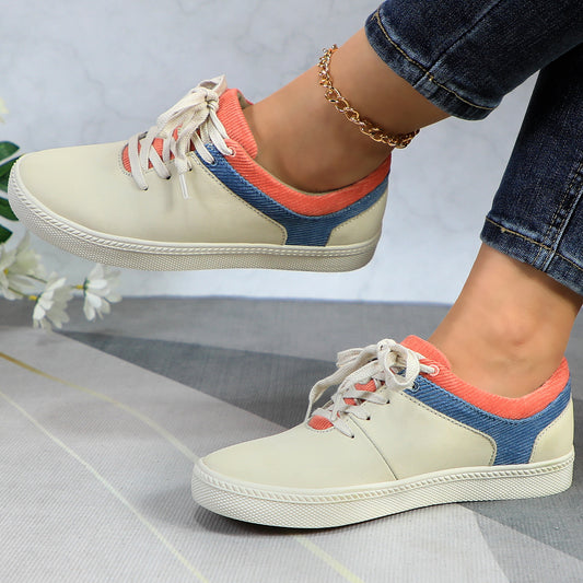Womens Genuine Leather Outdoor Sneakers Casual Shoes