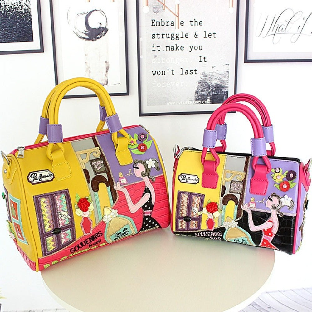 Womens Large Capacity Crossbody Bag With Detachable Strap Zipper Closure