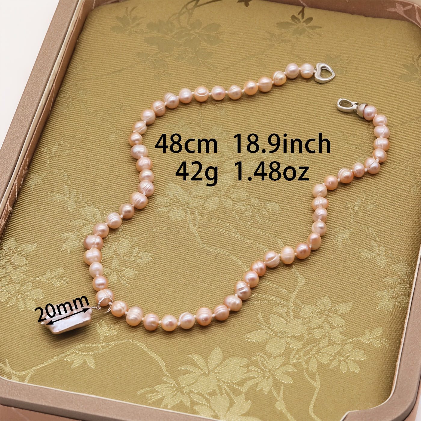 Handmade Freshwater Pearl Necklace With Baroque Pendant Gift Box