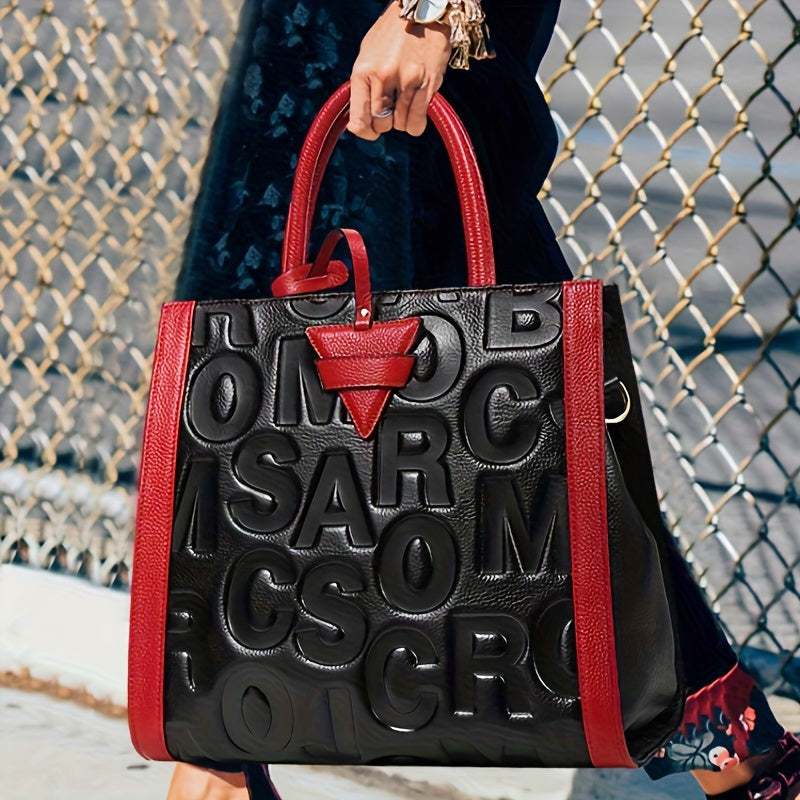 Genuine Cowhide Handbag And Crossbody With Adjustable Strap Zipper Closure