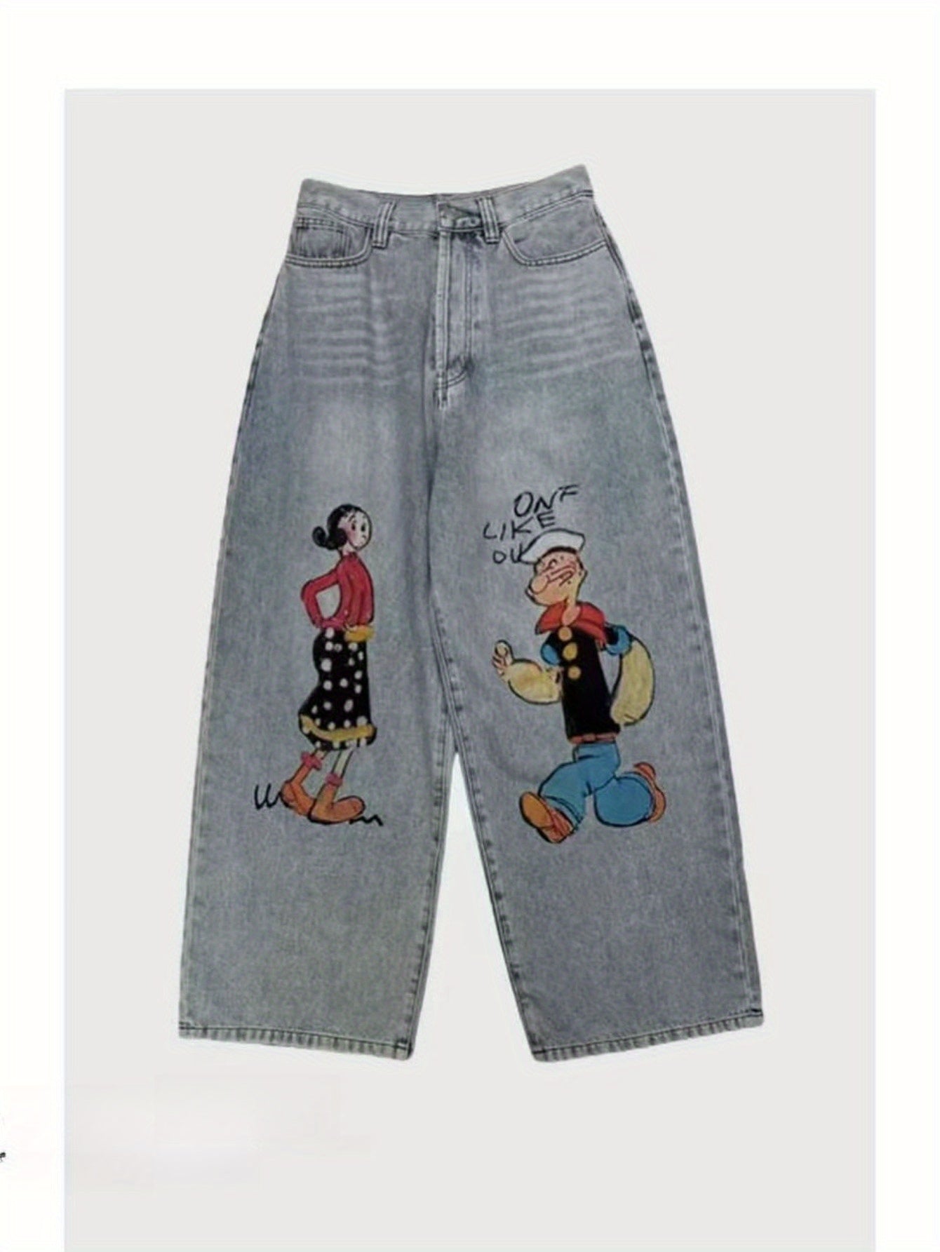 Popeyes Vintage Americana Jeans Women Straight Leg Drawstring Waist