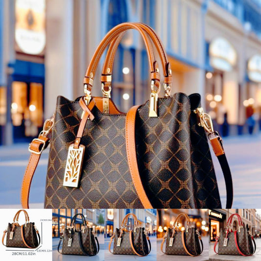 Vintage Genuine Leather Tote Bag With Fringe And Adjustable Strap