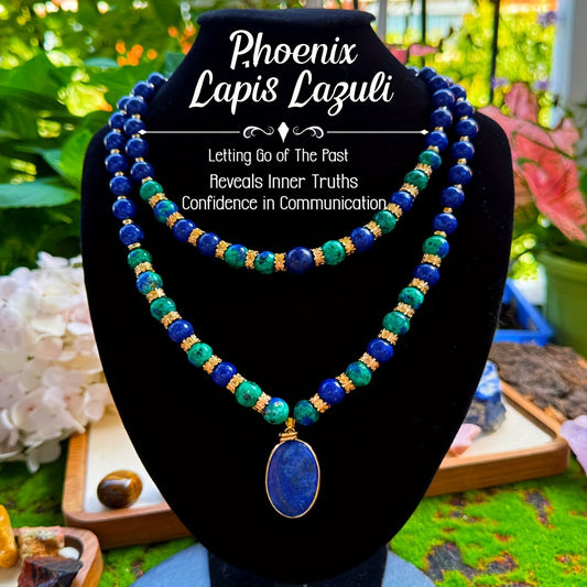 Lapis Lazuli Double Layer Necklace Boho Jewelry