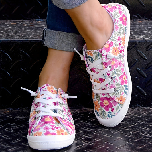 Floral Loafers For Women Lightweight Casual Shoes TPR Sole
