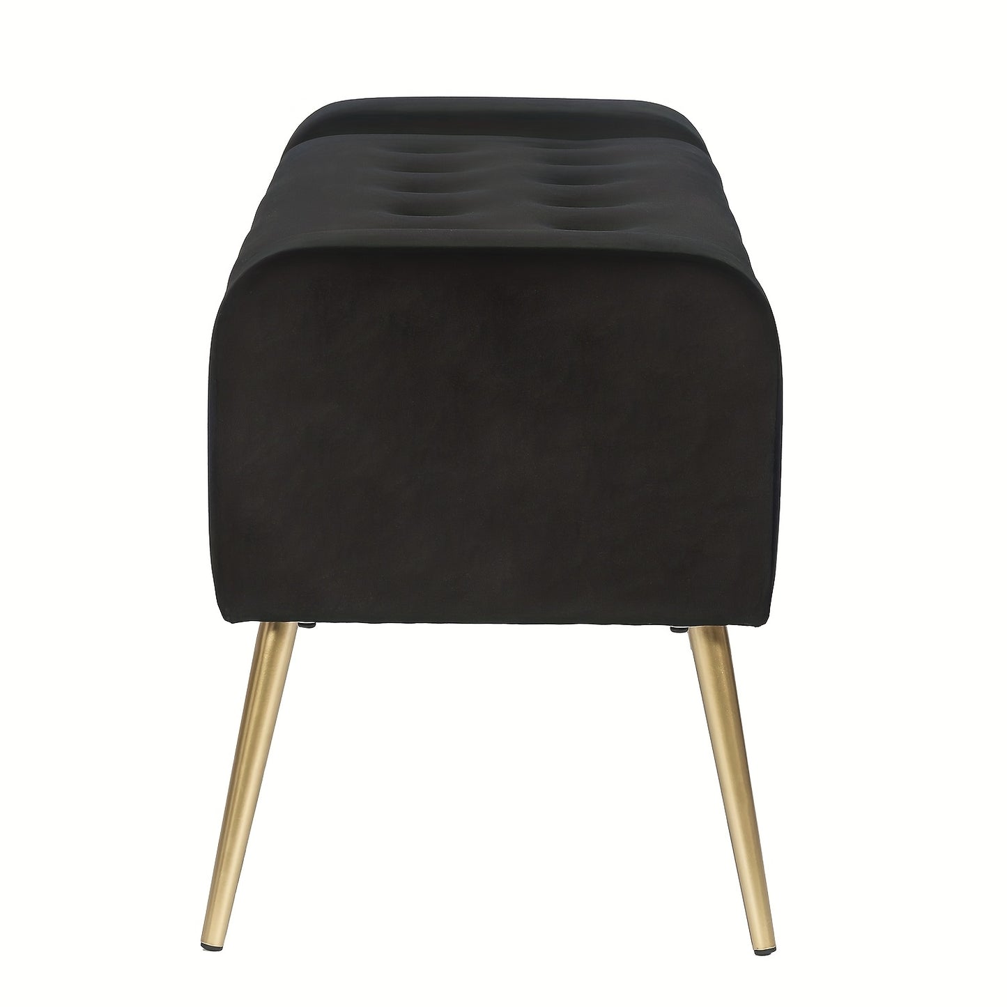 Contemporary Tufted Upholstered Ottoman Bench Featuring Generous Underseat Storage