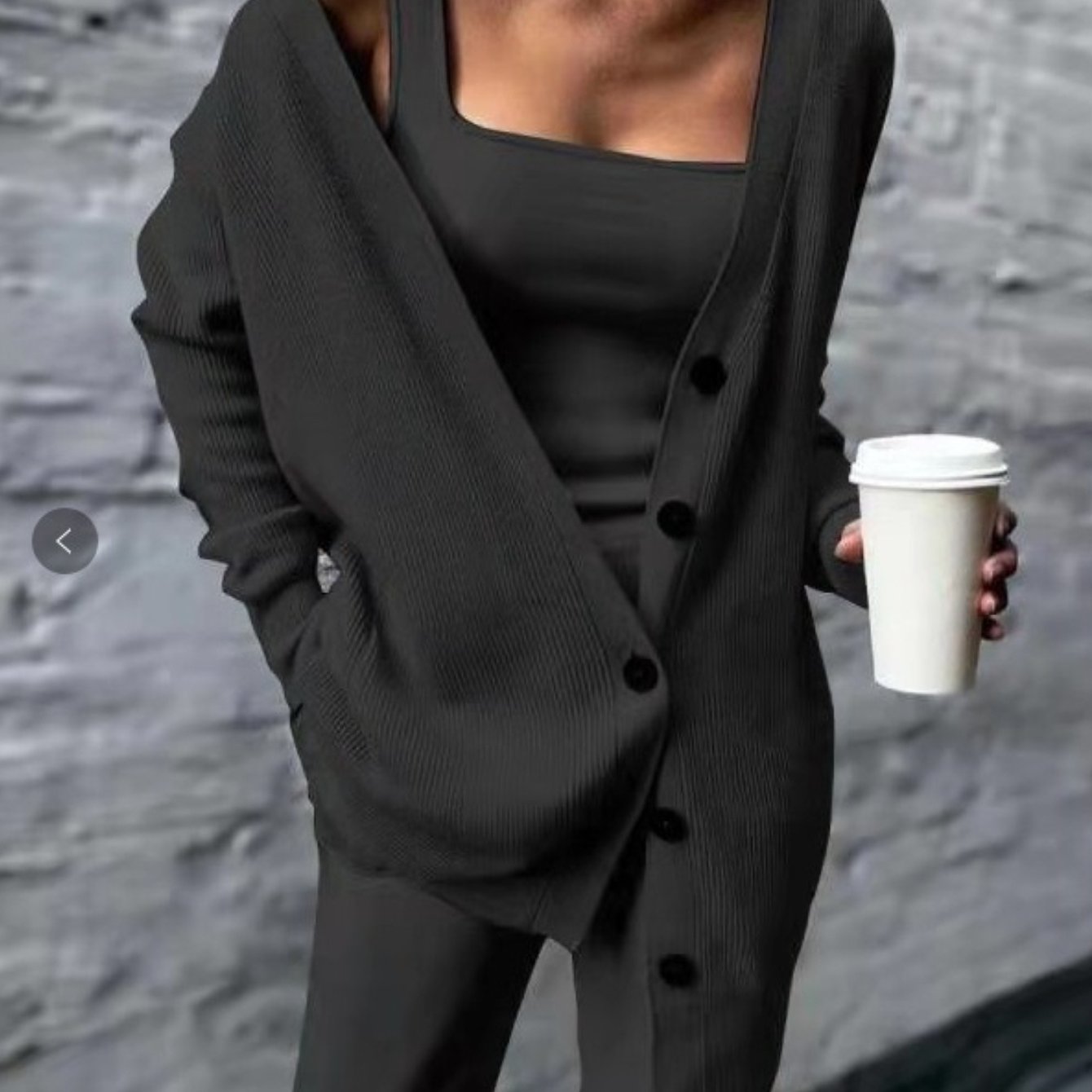 SCACTO Women's Casual Three Piece Set Jacket Vest Pants