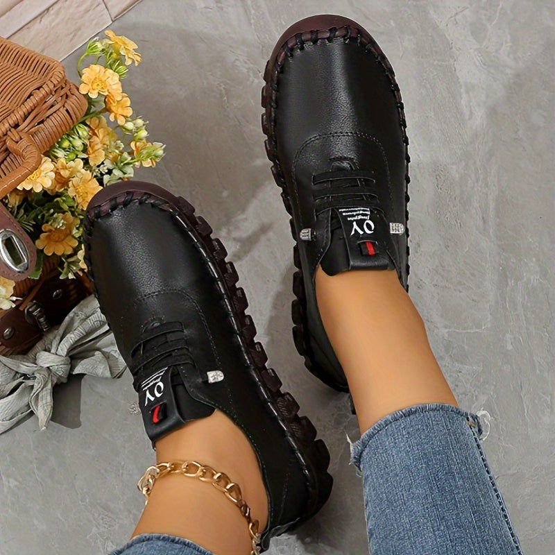 CEDUOOUO All Season Casual Sneakers For Women Round Toe PU