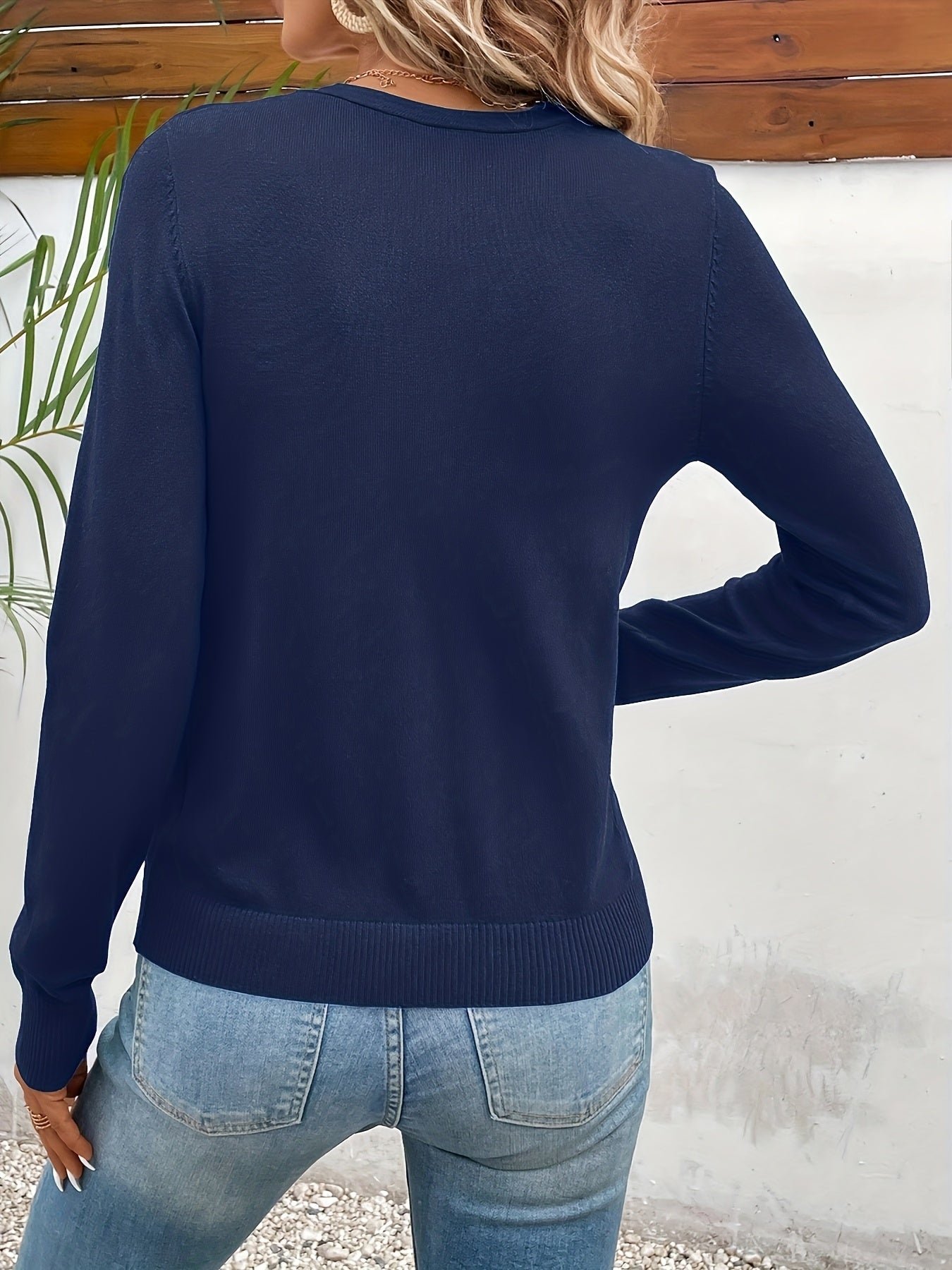 WCQ Women’s Buttoned Cardigan Sweater With V Neck And Stretch