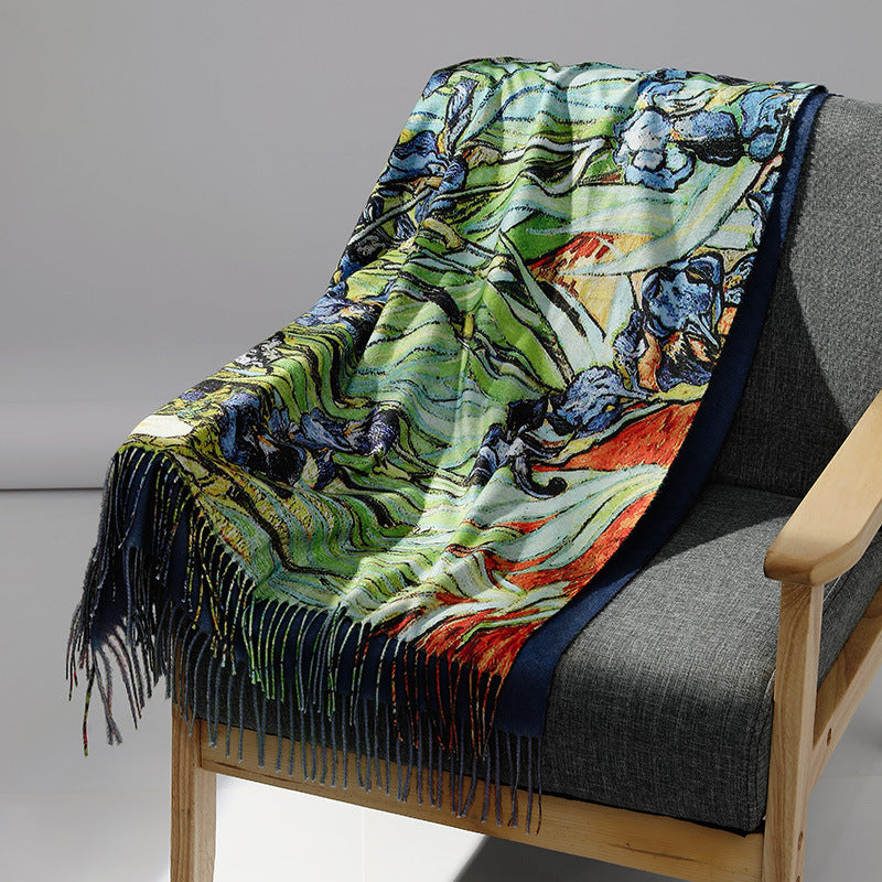 Starry Night Inspired Scarf Shawl For Winter Warmth And Elegance