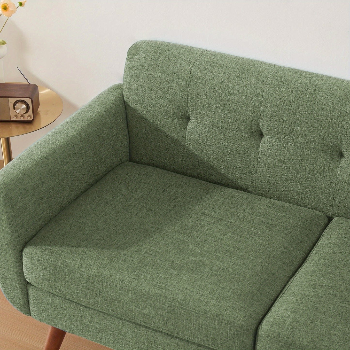 KINGFUN Mid-Century Modern Loveseat Sofa With Button-Tufted Back And Solid Hardwood Frame For Living Room And Office