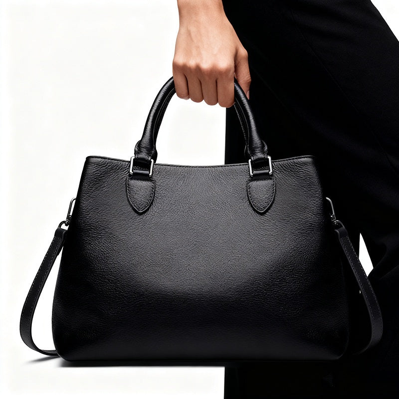 Genuine Leather Satchel Handbag For Women With Top Handle