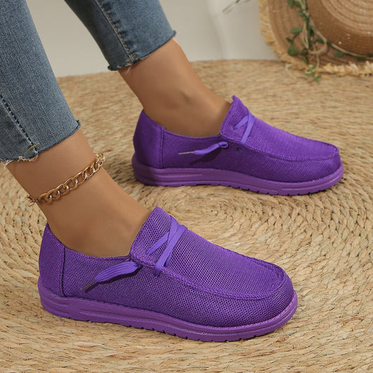 Womens Retro Lace Up Slip On Casual Shoes Sequins PU Upper