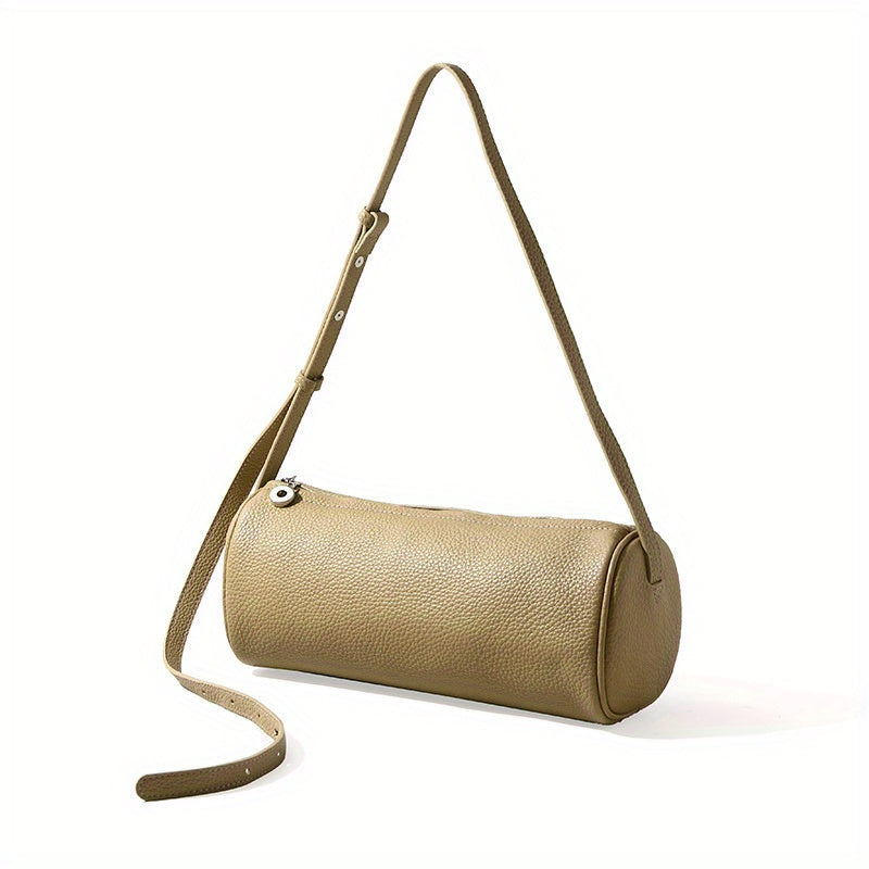 Genuine Leather Messenger Bag for Women With Large Capacity and Detachable Shoulder Strap for Commuting and Work