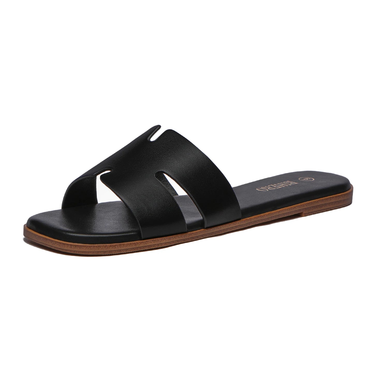 Women's PU Slip On Flat Sandals Casual Comfortable Slide Sandals