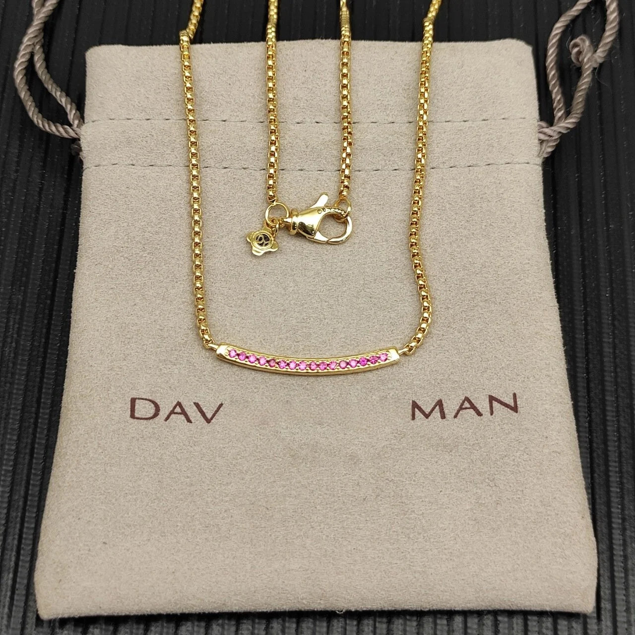 Unisex Multi-Chain Serrated Zircon Necklace Pendant