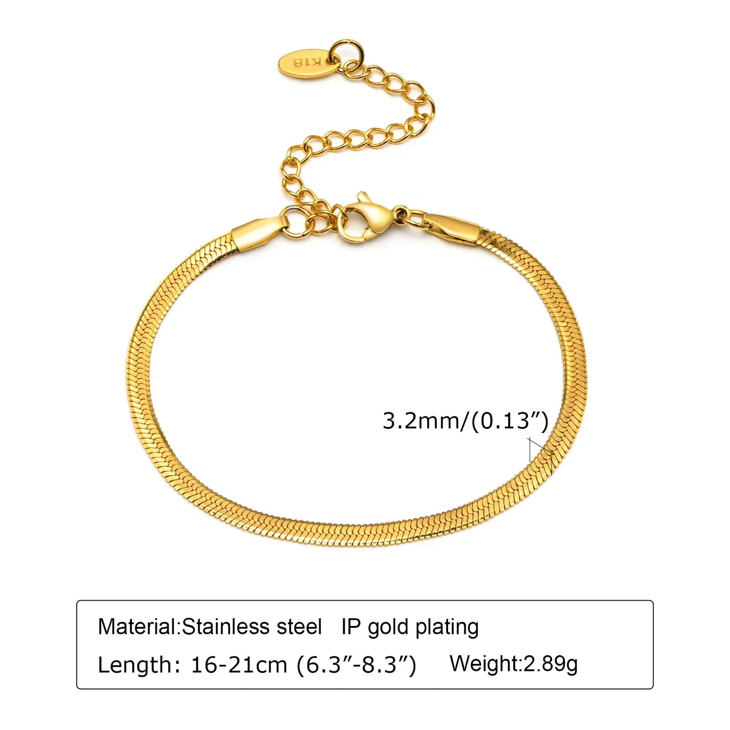 Stainless Steel Thin Chain Stackable Bracelet For Women
