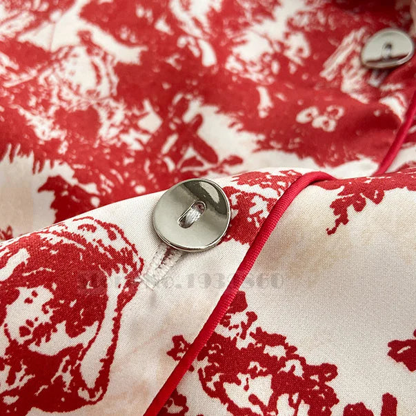 Floral Satin Pajama Set For Women Sleepwear Lounge Wear