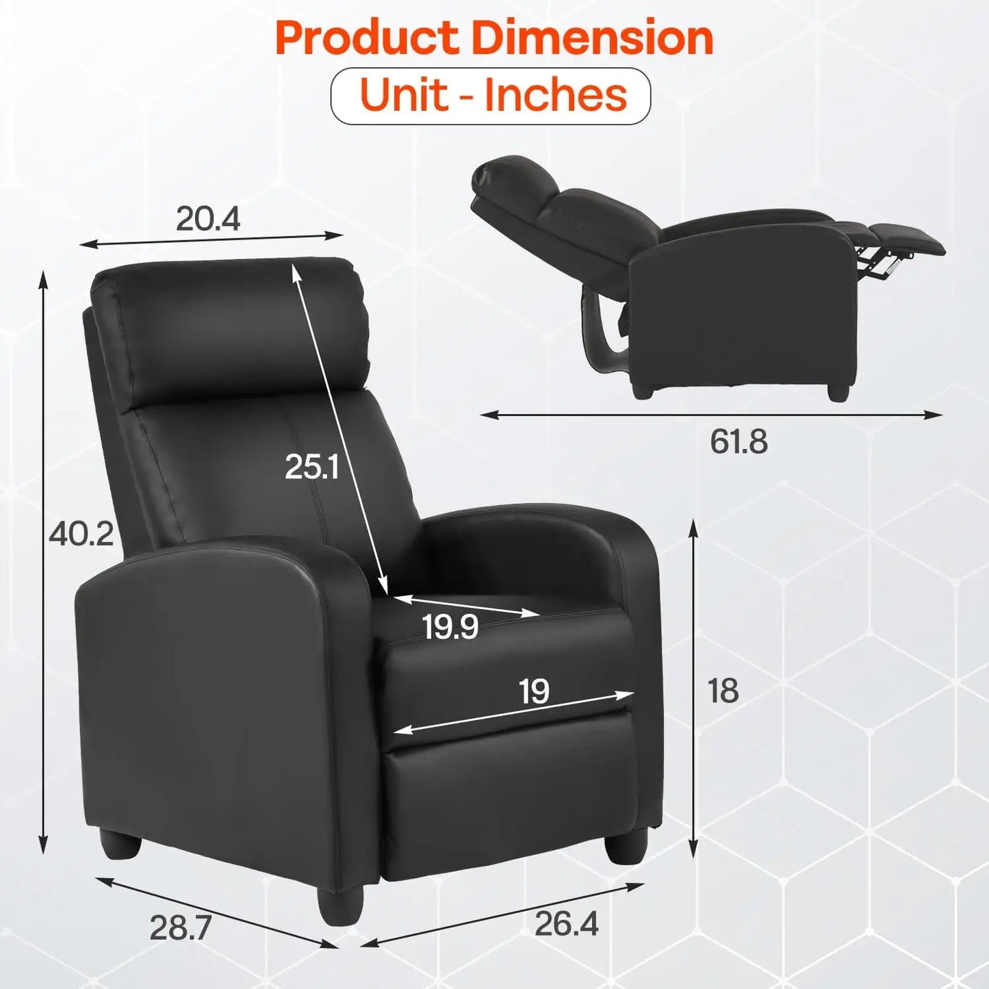 Massage Recliner Sofa L-Shaped With Lumbar Support And Adjustable Backrest