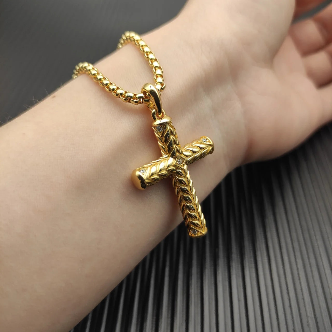 Diamond Cross Necklace Unisex Pendant Zircon Stone